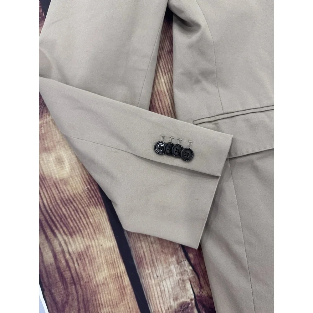 Banana Republic Men's Beige Solid 2-Button Notch Lapel Blazer 42R Regular